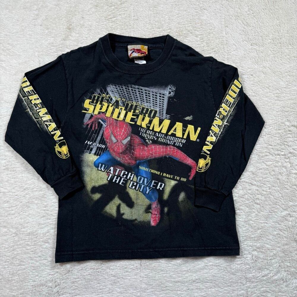Vintage Y2K Spider-Man 2 Graphic Kids Youth Long Sleeve Shirt